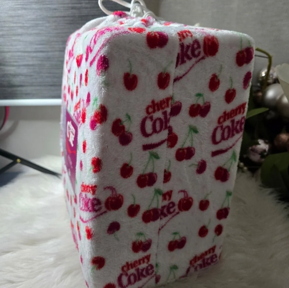 Cherry Coke Full velvet plush 4 piece sheet set new